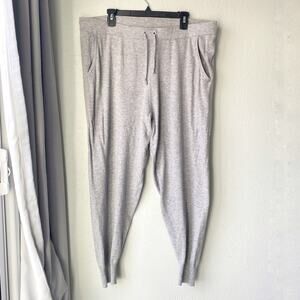 Laurie Felt Plus Size Cashmere Blend Light Gray Jogger Sweatpants Pant Womens 1X